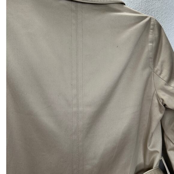 Coach Tan Double Breasted Tie Belt Trench Coat Gold Buttons Small - Picture 14 of 16